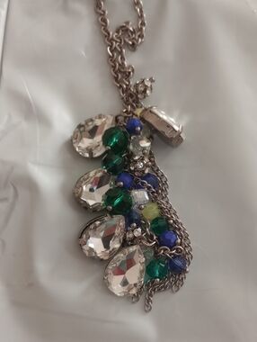 🧡$5 Bundle EXPRESS Elegant Green & Blue Crystal Drop Necklace